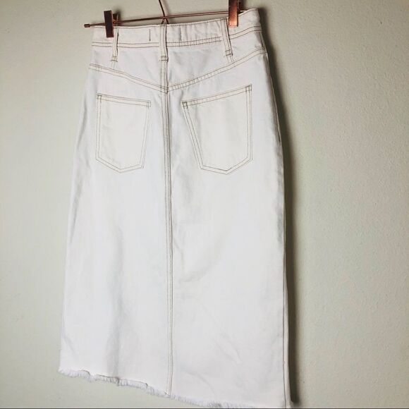 EUC Free People Mambo White Denim Midi Skirt 28 - Picture 7 of 7